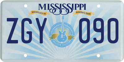 MS license plate ZGY090