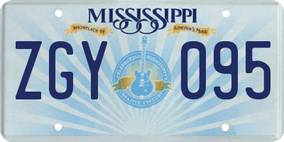 MS license plate ZGY095