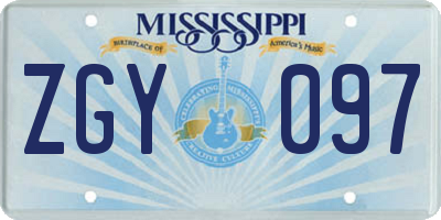 MS license plate ZGY097