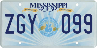 MS license plate ZGY099