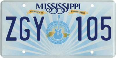 MS license plate ZGY105
