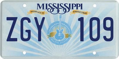 MS license plate ZGY109