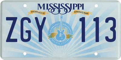 MS license plate ZGY113