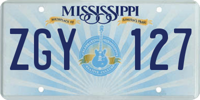 MS license plate ZGY127