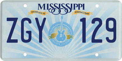 MS license plate ZGY129