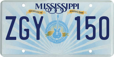 MS license plate ZGY150