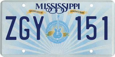 MS license plate ZGY151