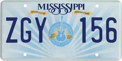 MS license plate ZGY156