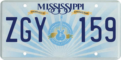 MS license plate ZGY159