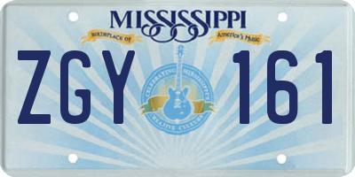 MS license plate ZGY161