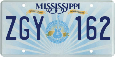 MS license plate ZGY162