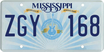 MS license plate ZGY168
