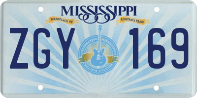 MS license plate ZGY169