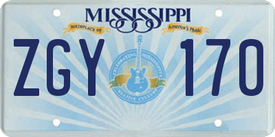 MS license plate ZGY170