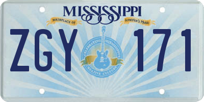 MS license plate ZGY171