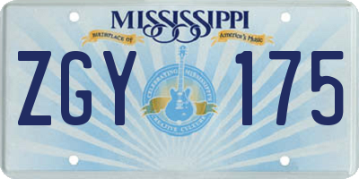 MS license plate ZGY175