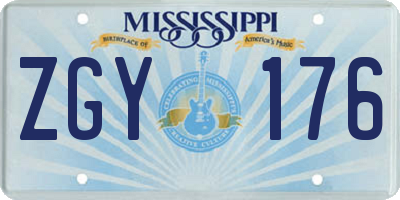 MS license plate ZGY176