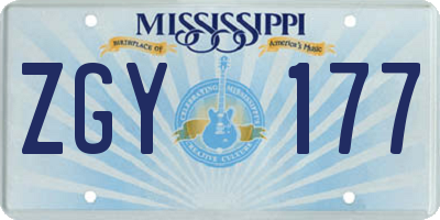 MS license plate ZGY177
