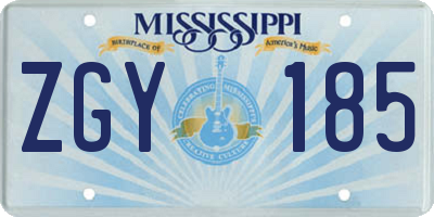 MS license plate ZGY185