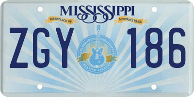 MS license plate ZGY186