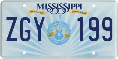 MS license plate ZGY199