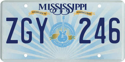 MS license plate ZGY246