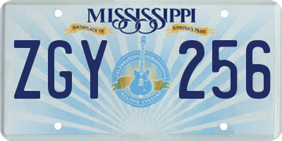 MS license plate ZGY256