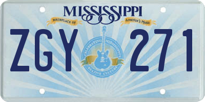MS license plate ZGY271