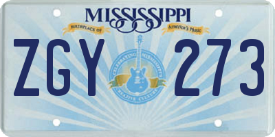 MS license plate ZGY273