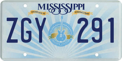 MS license plate ZGY291