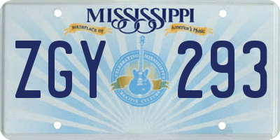 MS license plate ZGY293