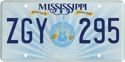 MS license plate ZGY295