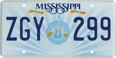 MS license plate ZGY299