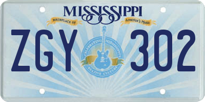 MS license plate ZGY302