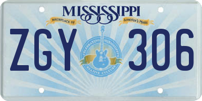 MS license plate ZGY306