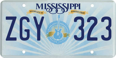 MS license plate ZGY323