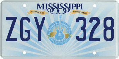 MS license plate ZGY328