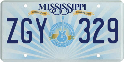 MS license plate ZGY329
