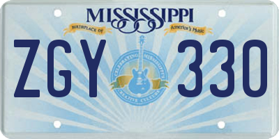 MS license plate ZGY330