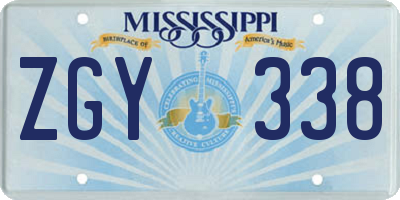 MS license plate ZGY338