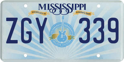 MS license plate ZGY339
