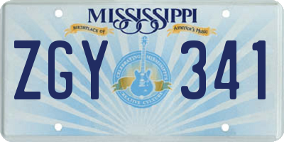 MS license plate ZGY341