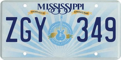 MS license plate ZGY349