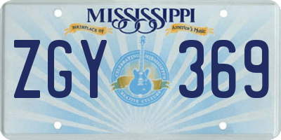 MS license plate ZGY369