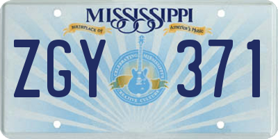 MS license plate ZGY371