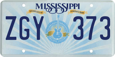MS license plate ZGY373