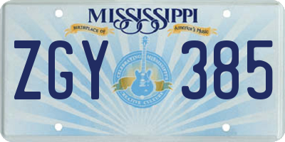 MS license plate ZGY385