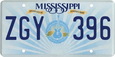 MS license plate ZGY396
