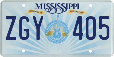 MS license plate ZGY405