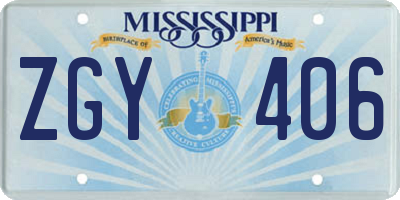 MS license plate ZGY406